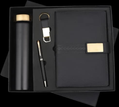 Bottle, Diary, Pen & Keychain Gift Set — BDPK-05
