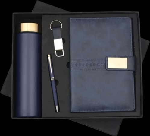Bottle, Diary, Pen & Keychain Gift Set — BDPK-06