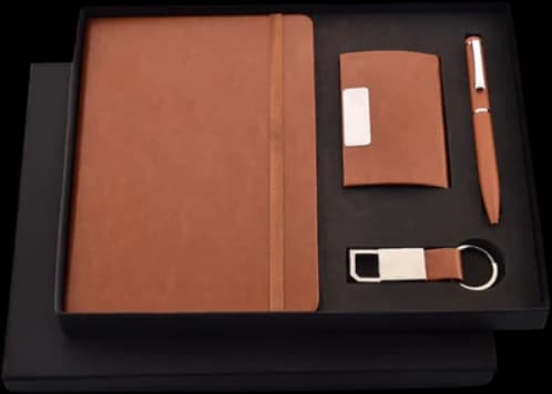 Pen, Diary, Keychain & Card Holder Gift Set