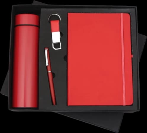 Bottle, Diary, Pen & Keychain Gift Set